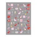 5D in reliëf schattige cartoon pony nagelstickers, roze mooie nail art stickers voor manicure. - Dr-1707