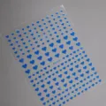 3D blue mini heart nail art stickers with adhesive, trendy cute manicure decal sheet for DIY nail design. - DH-539 / Klein Blue