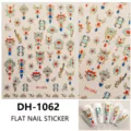 3D goudfolie platte nagelstickers Chinese stijl DIY manicure kunststickers DH-1062 - DH-1062 / Goud