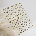 Gold foil heart nail stickers 3d self-adhesive mini love hearts manicure decals detail view - DH-540 / Gold