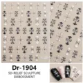 5D relief zilver stempelen kruis nagelstickers, vintage gotische nail art decoratie. - Dr-1904 (Zilver Gestempeld)