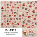5D in reliëf gemaakte Halloween nagelstickers met schattige spook- en appelmotieven voor DIY manicure. - Dr-1913