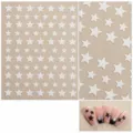 Weiße 3D Sterne Nagelsticker selbstklebende Pentagramm Nailart Aufkleber Modell DH606 - Weiß