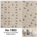 5D in reliëf gemaakte zwarte en witte strik nail art stickers schattige manicurestickers - He-1883
