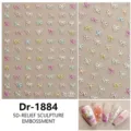 5D reliëf nail art stickers schattige strik en kleurrijke reliëf vinger decals Dr-1884 - Dr-1884