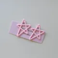 Horquillas de pelo de estrella color caramelo rosa, pinzas de pico dulce para flequillo. - 2 unidades/paquete / Rosa Leche