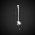 Cucchiaio da zuppa creativo in acciaio inossidabile, manico a coda di pesce, 19.1cm. - Testa Rotonda