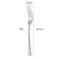 Forchetta da cena in acciaio inossidabile con manico martellato, elegante posata per la casa. - Forchetta da Tavola