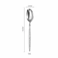Cuchara de acero inoxidable martillada, 19.3cm, vajilla elegante para hogar y cocina. - Cuchara de Postre Martillada