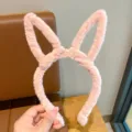 Cute plush pink rabbit ear headband for children sweet style hair accessories cute girls winter - Rabbit Ear / Pink