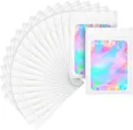 Holographische Laser Fenster Zippverschluss Alufolie Beutel fuer Schmuck Verpackung - 6*10cm-100 Stk. Packung / Weiß