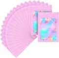 Rosa holografische Fenster-Druckverschlusstaschen aus Folie fuer Schmuck und Zubehoer. - 7.5*12cm-100 Stk. Packung / Rosa