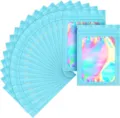 Hellblaue holografische Zipp-Folie Verpackungsbeutel mit Sichtfenster für Schmuck und Handyhüllen. - 6*10cm-100 Stk. Packung / Blau