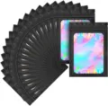 Holografische schwarze Folien-Druckverschlusstaschen mit Sichtfenster fur Schmuckverpackung. - 6*10cm-100 Stk. Packung / Schwarz