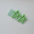 Green candy color hollow star hair clips sweet duckbill clips for cute girls bangs and daily style. - 2 Pieces/Pack / Green