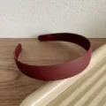 Burgundy wide matte headband for women, simple fashion hair hoop for daily face washing wear. - Burgundy