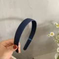 Simple stylish wide frosted headband for women, versatile daily hair hoop and washing hair accessory. - Navy Blue
