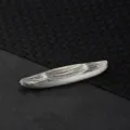 Poggia bacchette in acciaio inossidabile, argento spazzolato, elegante forma di barca. - Grana Legno Opaco / Argento