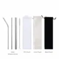 Set di cannucce da bevanda in metallo inossidabile con spazzola di pulizia e custodie varie. - Sacchetto in PVC
