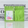 Busta richiudibile in alluminio con finestra laser olografica, variante verde per gioielli. - 9*12cm-Confezione da 100 / Verde