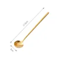 Cucchiaio rotondo dorato in acciaio inox con manico lungo per caffè e dessert, 17.5cm. - 17cm / Oro