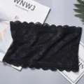 Top Tubo Bandeau Encaje Negro Mujer Verano Sin Tirantes Antirreflejos Lencería Sujetador - Talla única / Tops / Negro