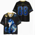 Men's casual breathable 3D digital printed cat wave pattern short sleeve t-shirt detail. - XXS / Top (XT08-AL3-DXTX-16) / Black Gold Cloud Cat