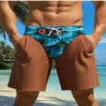 Lustige 3D tropische Blumenmuster Neuheit Herren Badeshorts Strandhose Sommer Urlaub - Unterteil - Hawaiianisches Blumen-Patchwork (DK01-LL6)