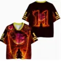 Men's 3D digital print casual breathable short sleeve t-shirt with dragon graphic detail. - XXS / Tops / Red and Black Print