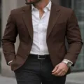 Veste blazer marron de costume d'affaires décontracté pour homme élégant et chic. - Marron