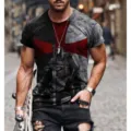 Close-up detail of medieval knight graphic print on men short sleeve street t-shirt. - 6XL / Style 0912