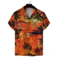 Herren Hawaiihemd Kurzarm Sommer 3D Sonnenuntergang Palmen Druck lässiges Freizeithemd - Rx-cs-470-23 / S