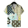 Lässiges Kurzarm-Hawaiihemd für Herren mit lebendigem Blumen-Patchwork 3D-Druck Design. - Rx-cs-470-26 / S