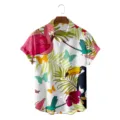 Men's Tropical Hawaiian Short Sleeve Shirt Summer Casual Button Down Beach Shirt Top - S / Tops / CSDW-0101