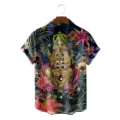 Gedetailleerd overzicht van het tropische Hawaiiaanse overhemd met Ganesha 3D print - S / Tops / CSDW-0105