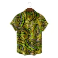 Men Vintage Retro 3D Print Short Sleeve Casual Summer Hawaiian Button Down Shirt - CSFG-0024