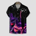 Herren Kurzarm Hawaiihemd 3D Galaxie Print Freizeit Sommer Button Down Oberteil Alltag - S / Oberteile / Muster CSGY-0007