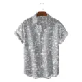 Men casual retro printed short sleeve shirt summer floral button up hawaiian shirt. - CSFG-0028