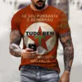 Vintage 3D Print Men's T-Shirt Retro Graphic Short Sleeve Casual Tee Summer Top Fashion - S / Tops / Vintage Star Red Brown