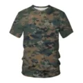 Men summer casual short sleeve t-shirt 3d digital print camo crewneck loose top fashion - 6XL / Tops / A38