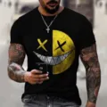 Herren lässiges Kurzarm T-Shirt mit Grafikprint, bequemer Sommer Rundhalsausschnitt Top. - S / Oberteile / Stil 17