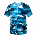 Men short sleeve t-shirt casual 3d camo printed crewneck loose top summer daily wear fashion - 6XL / Tops / SLX1454