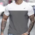 Men's Colorblock Short Sleeve T-Shirt Casual Slim Fit Crewneck Summer Streetwear Top - 3XL / Tops / White Gray Color Block Bird Printed Style (OFSCL-23651634)