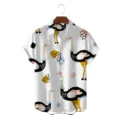 Hawaiaans herenoverhemd met struisvogelprint, casual zomers shirt met korte mouwen. - CSDW-0120 / S