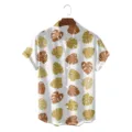 Men's casual Hawaiian short sleeve shirt featuring a stylish tropical monstera leaf print design. - CSZW-2046 / S