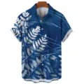 Men's short sleeve tropical plant print casual shirt summer loose fashion button down top - S / Tops / CSM-0352