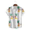 Men's summer short sleeve Hawaiian shirt featuring a casual coconut tree tropical print design. - S / Tops / Polka Dot Coconut Tree Hammock (CSZW-1013)