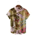 Heren vintage botanische insectenprint hawaiaans korte mouw overhemd voor de zomer. - CSDW-0114 / S