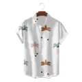 Men's Summer Casual Short Sleeve Hawaiian Shirt with Tropical Palm Tree Print Loose Fit - S / Tops / Retro Colorful Coconut Tree (CSZW-1021)
