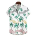 Herren Hawaii Kurzarmhemd mit tropischem Palmenprint Sommer Freizeit Knopfleiste Top. - Rx-cs-470-16 / S